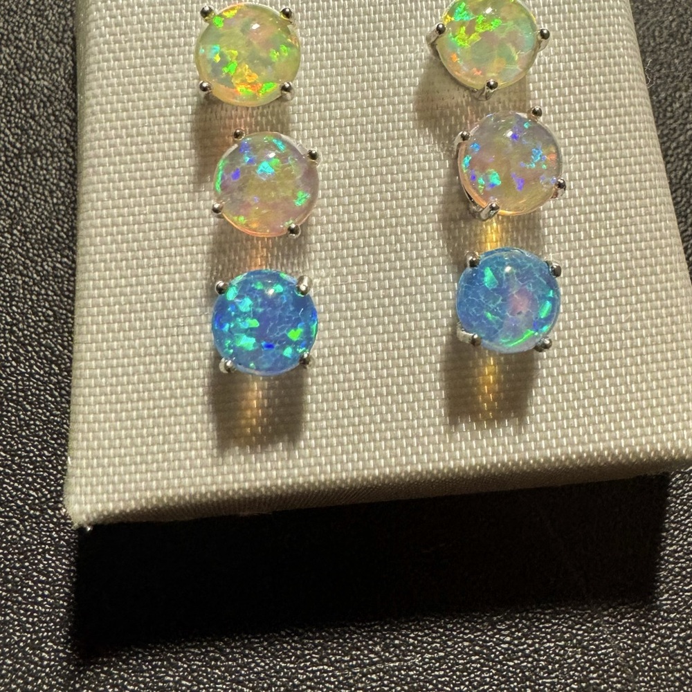 Opal earrings - Lab Made opals - Bought from Macy’s and never used